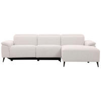 ECKSOFA inkl. Funktionen Hellgrau Leinenoptik  - Schwarzchrom/Hellgrau, Design, Holz/Kunststoff (270/75/171cm) - Xora