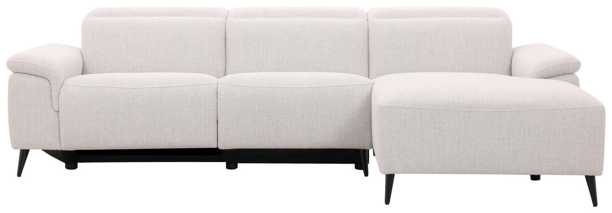 ECKSOFA inkl. Funktionen Hellgrau Leinenoptik  - Schwarzchrom/Hellgrau, Design, Holz/Kunststoff (270/75/171cm) - Xora
