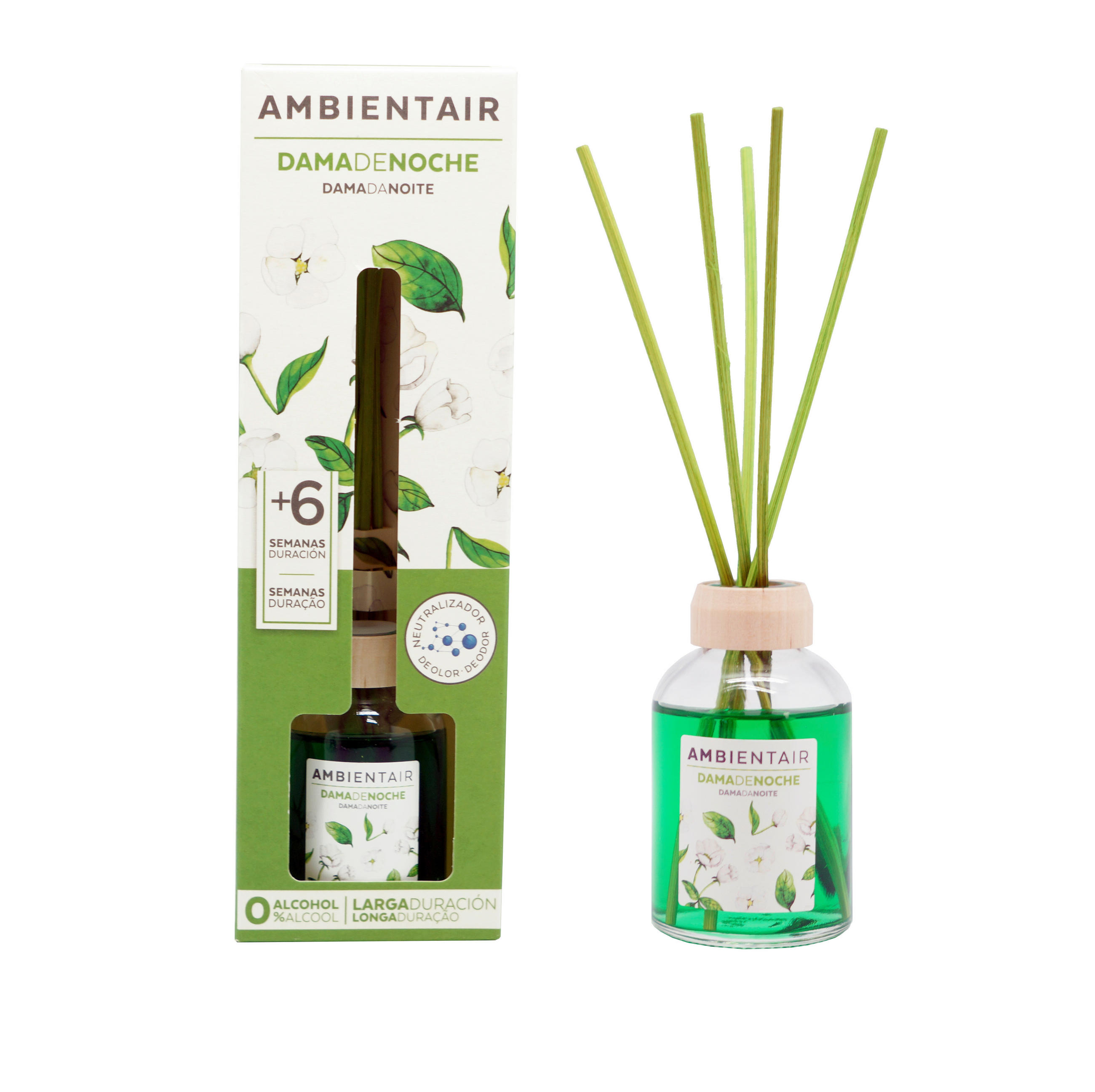Difuzor White Jasmin  - zelena, Basics, karton/steklo (50ml) - Ambientair