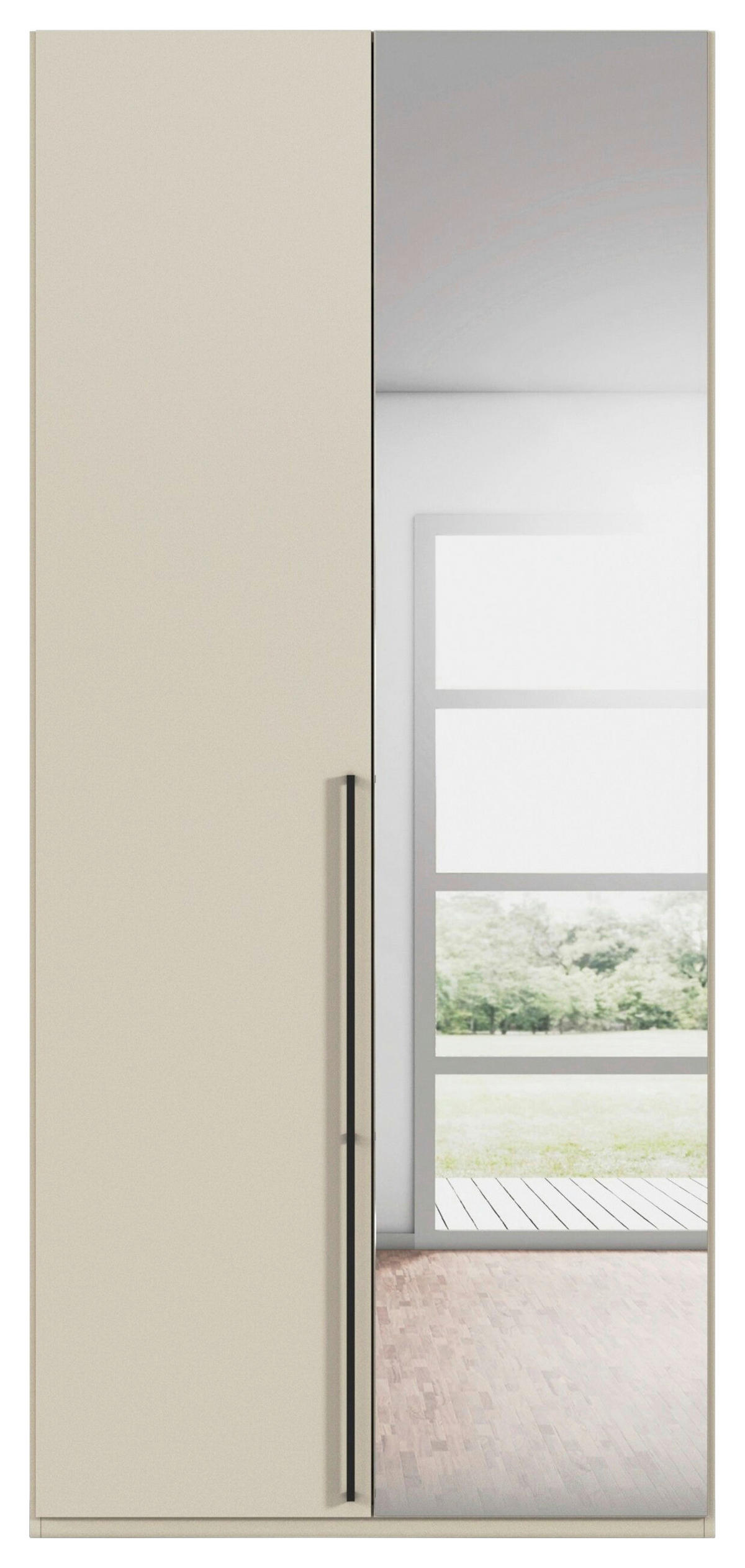 DREHTÜRENSCHRANK 101/235/61 cm,  in Champagner, 2-türig  - Chromfarben/Champagner, Basics, Glas/Holzwerkstoff (101/235/61cm) - Novel