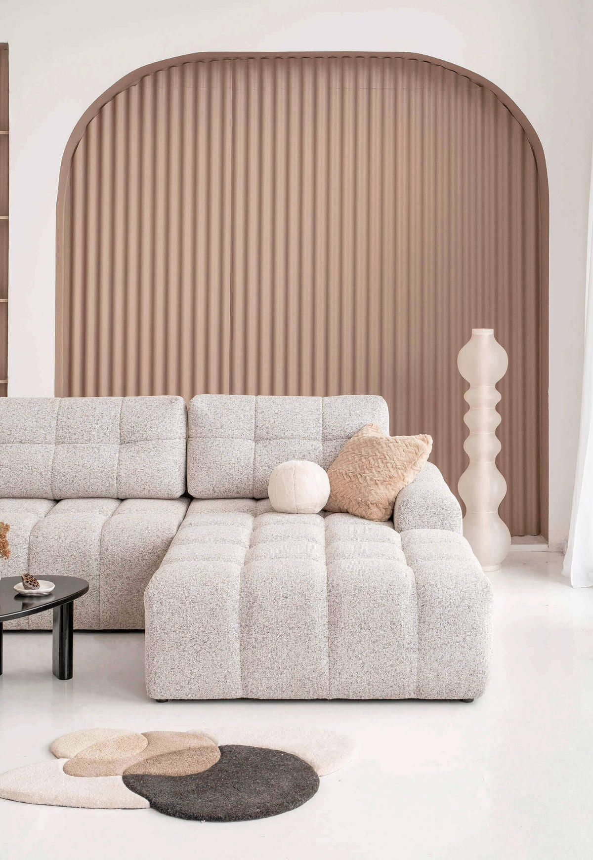 ECKSOFA  in Taupe  338/184 cm  - Taupe/Schwarz, Design, Textil (338/184cm) - MID.YOU