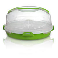 BOX NA PRENÁŠANIE MÚČNIKOV    - priehľadné/zelená, Basics, plast (34,5/15,5cm) - Homeware Profession.