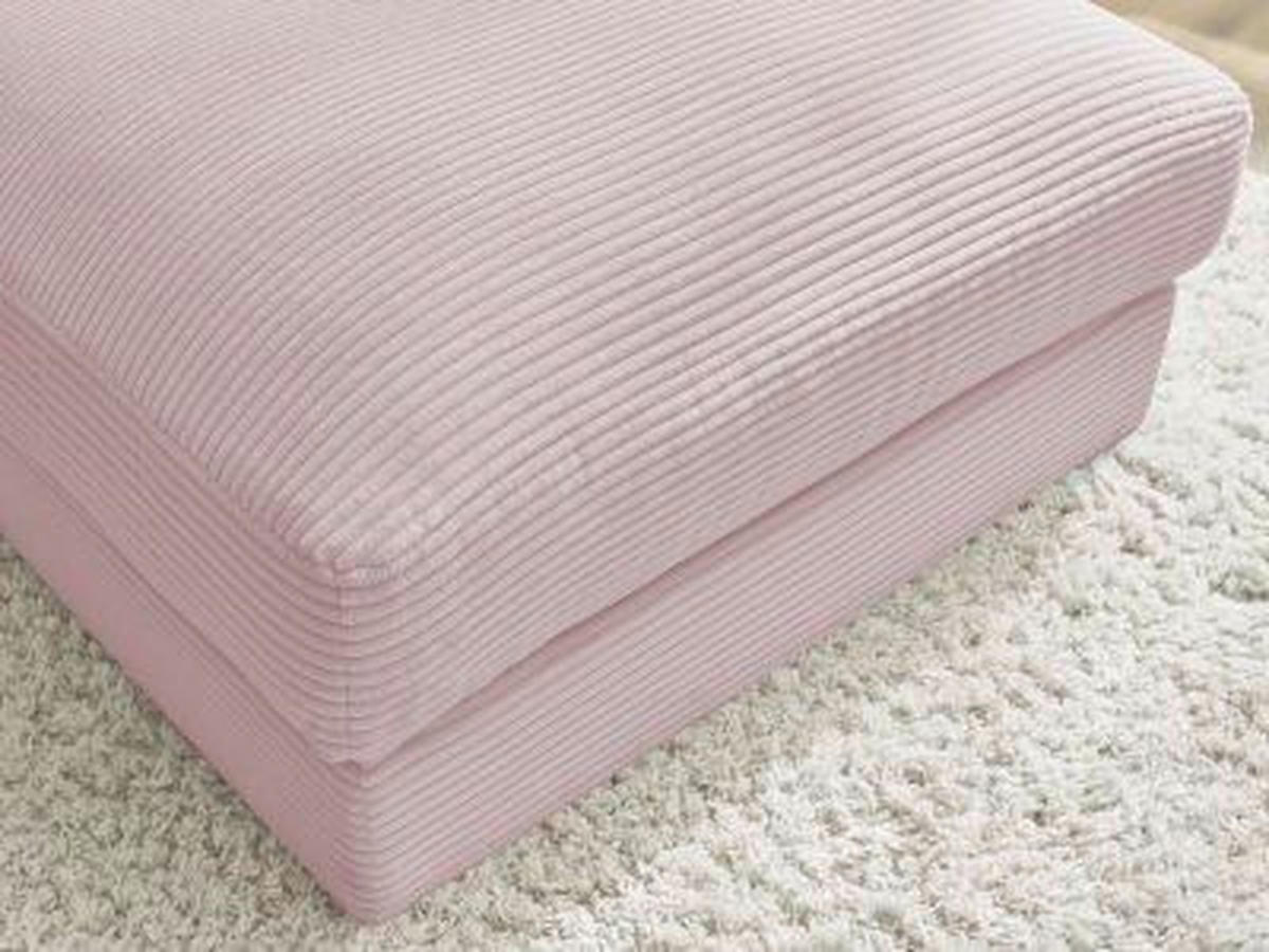HOCKER LEONARD Cord Lila  - Lila/Schwarz, MODERN, Kunststoff/Textil (86/43/86cm)