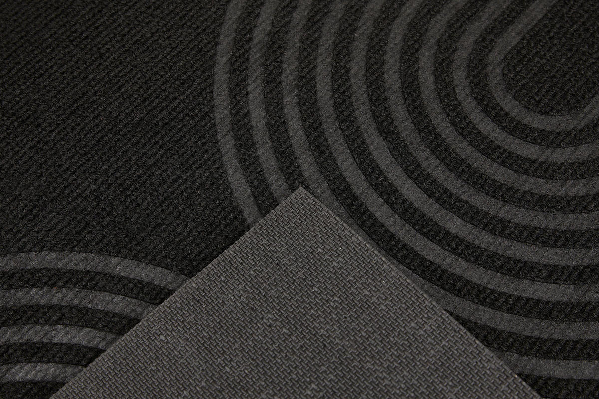 FUSSMATTE 58/90 cm Zen  - Dunkelgrau/Schwarz, Design, Kunststoff/Textil (58/90cm) - Esposa
