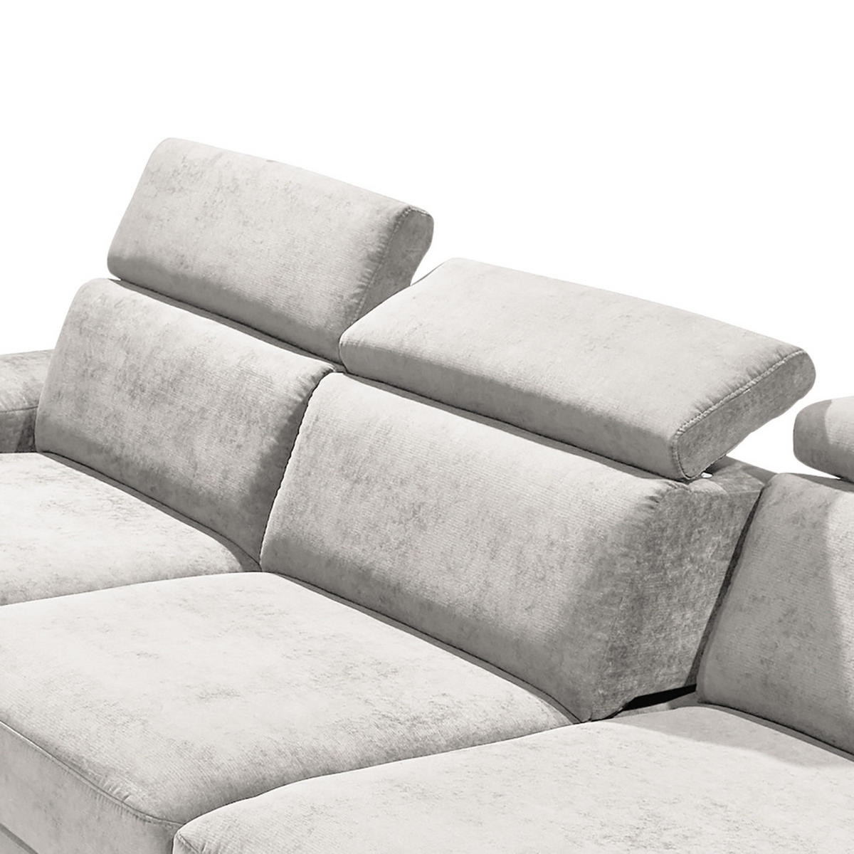 ECKSOFA in Webstoff Silberfarben  - Silberfarben, Konventionell, Textil/Metall (260/82/182cm) - Trendmanufaktur