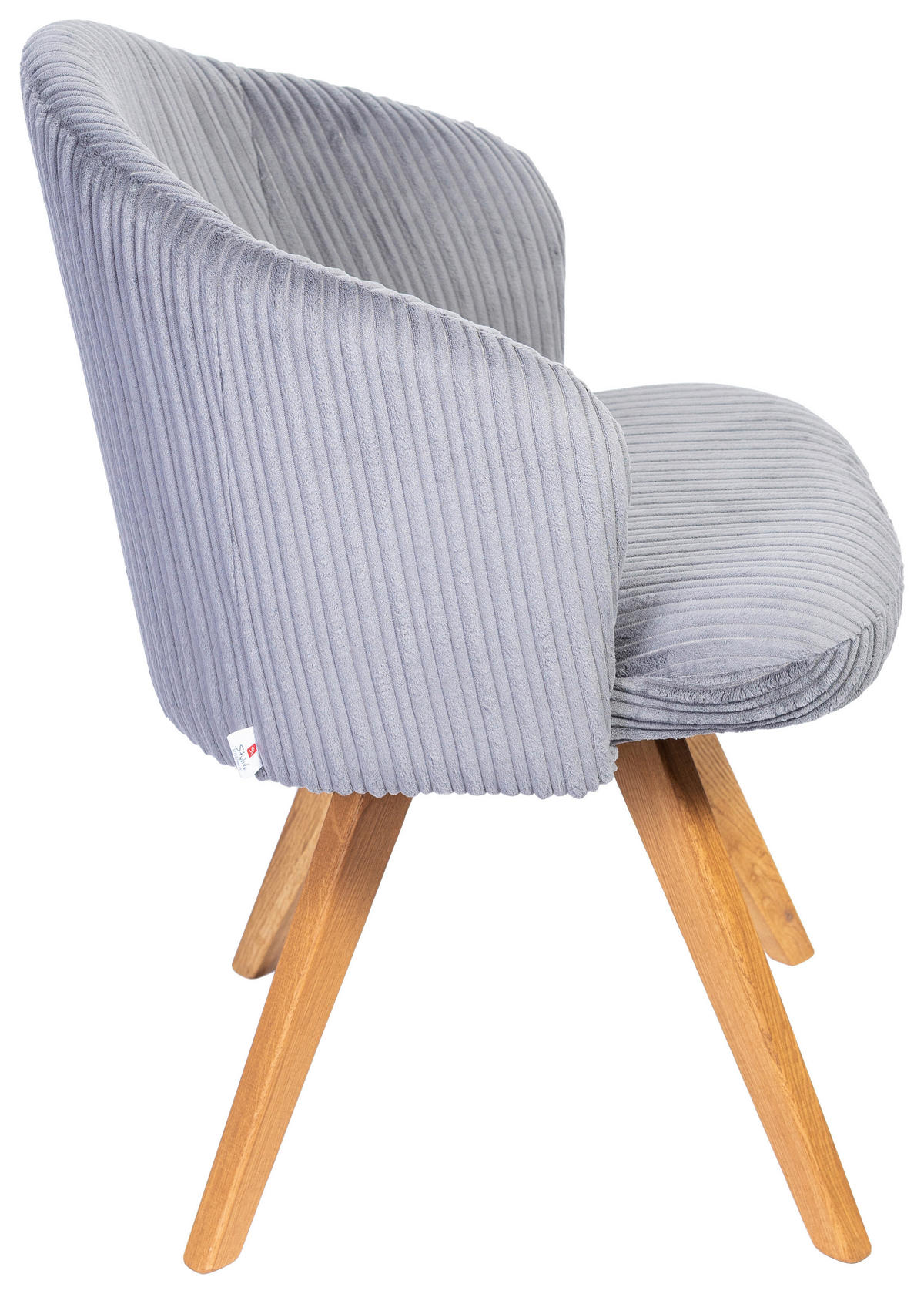 ARMLEHNSTUHL  in Feincord  - Dunkelgrau/Eichefarben, KONVENTIONELL, Holz/Textil (59/64/58cm) - Stylife