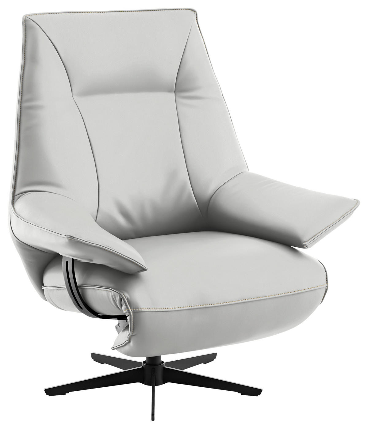 RELAXSESSEL in Leder Weiß  - Beige/Schwarz, Design, Leder/Metall (92/79/82cm) - Dieter Knoll