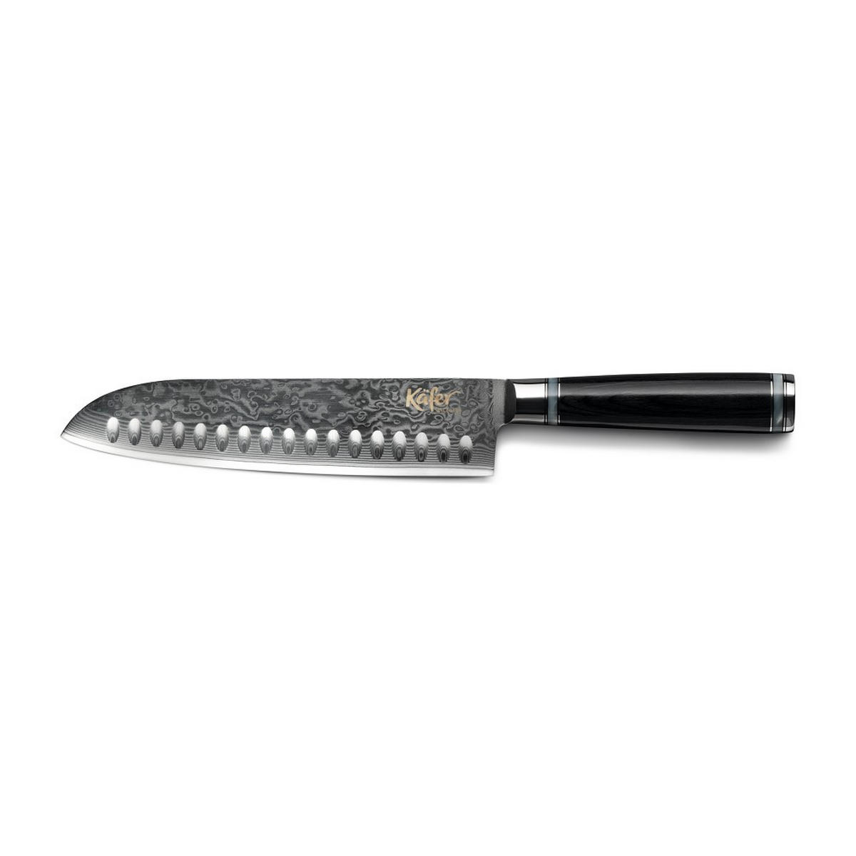 Cuțit Santoku 20.5 cm  - culoare inox/negru, Basics, lemn/metal (20.5cm) - Käfer