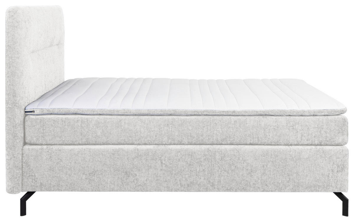 BOXSPRINGBETT 140/200 cm  in Hellgrau  - Hellgrau/Schwarz, Design, Textil/Metall (140/200cm) - Esposa