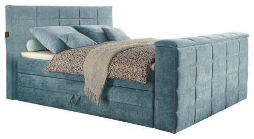 BOXSPRINGBETT 180/200 cm  in Blau  - Blau, KONVENTIONELL, Textil (180/200cm) - Carryhome