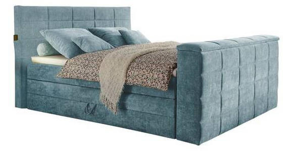 BOXSPRINGBETT 180/200 cm  in Blau  - Blau, KONVENTIONELL, Textil (180/200cm) - Carryhome