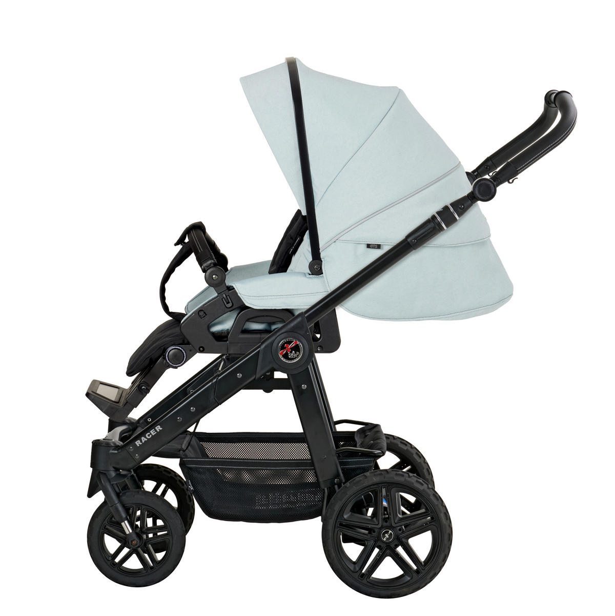 KINDERWAGENSET RACER GTS  - Pastellblau/Cappuccino, Basics, Textil/Metall (59/113/101cm) - Hartan