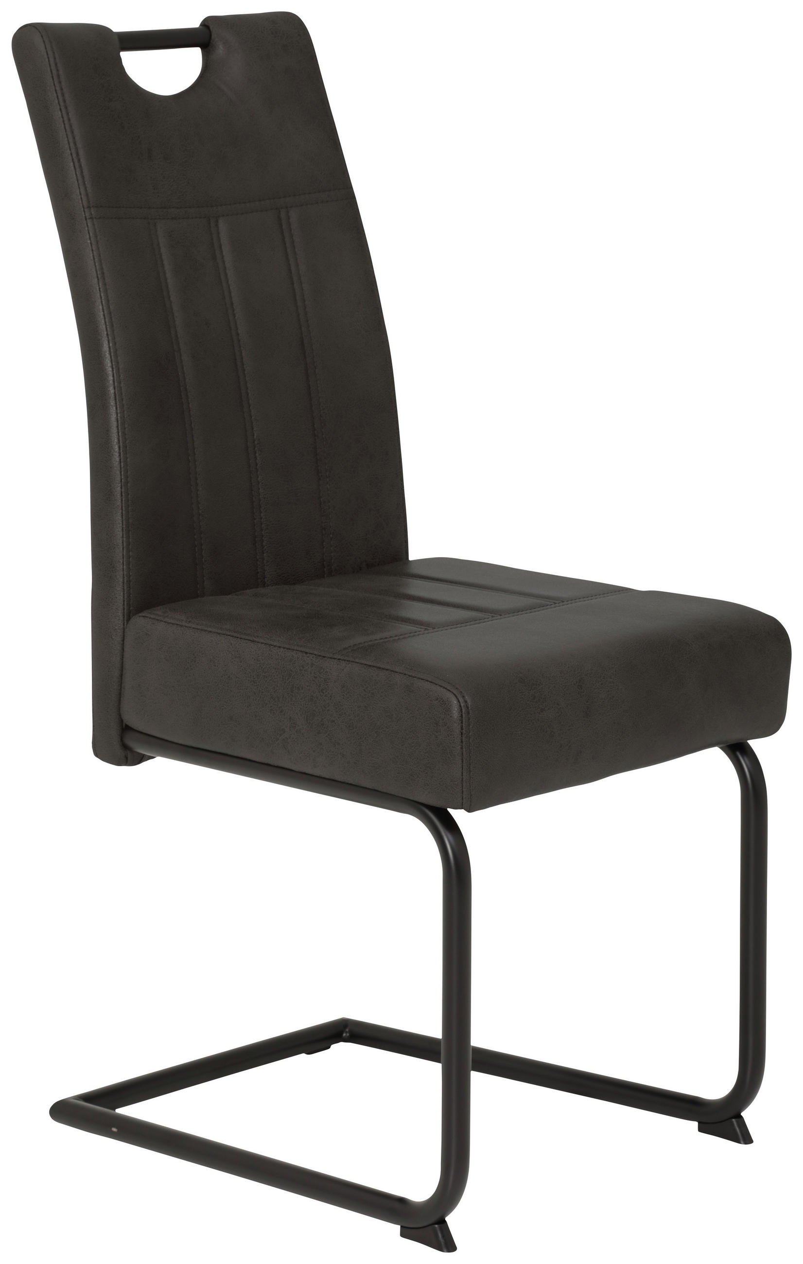 STUHL Mikrofaser Anthrazit  - Anthrazit/Schwarz, KONVENTIONELL, Textil (44/99/62cm) - Carryhome