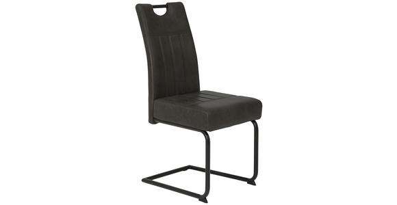 STUHL Mikrofaser Anthrazit - Anthrazit/Schwarz, KONVENTIONELL, Textil (44/99/62cm) - Carryhome