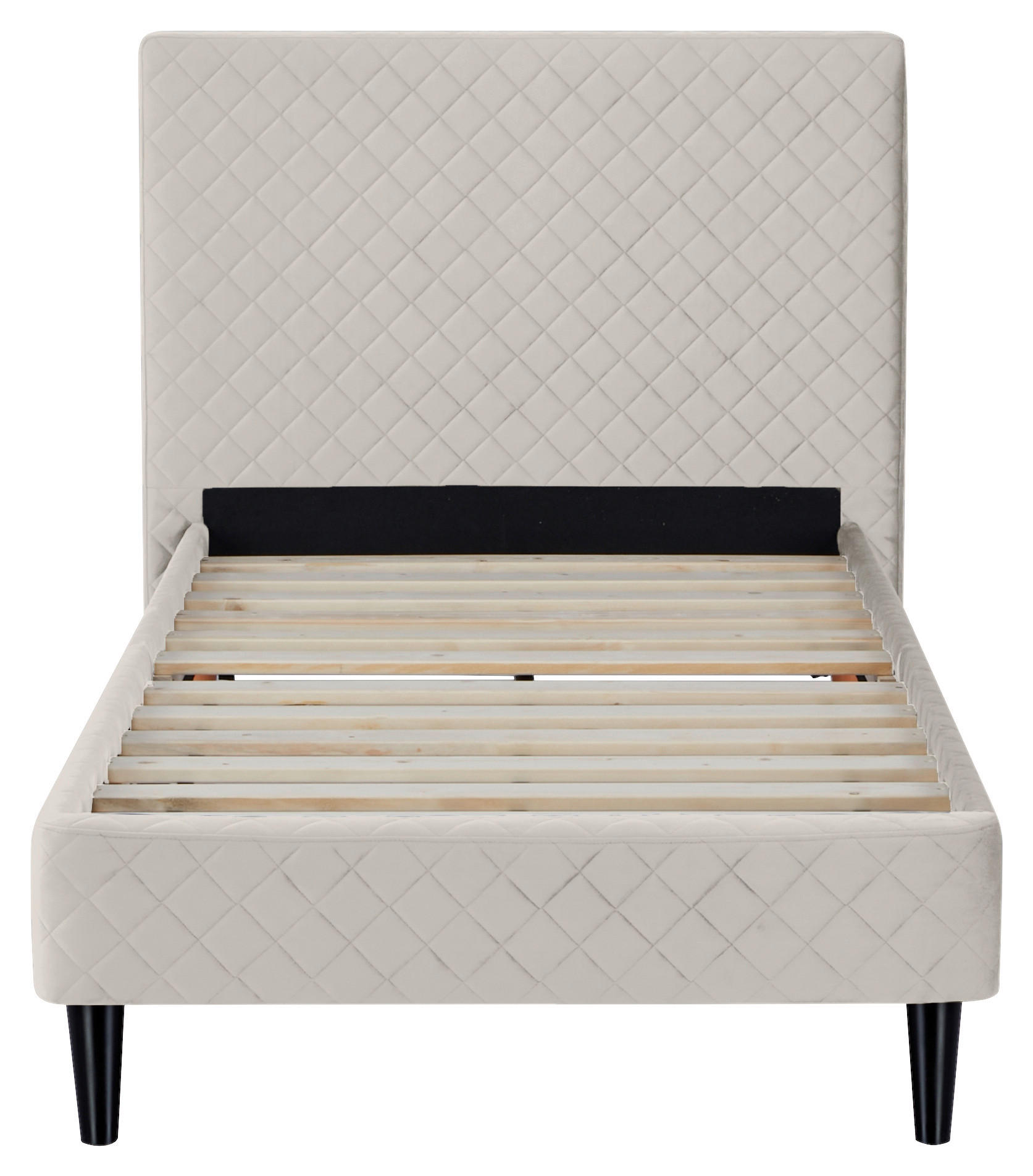 POLSTERBETT Lattenrost 90/200 cm  in Beige  - Beige/Schwarz, Design, Holz/Kunststoff (90/200cm) - Boxxx