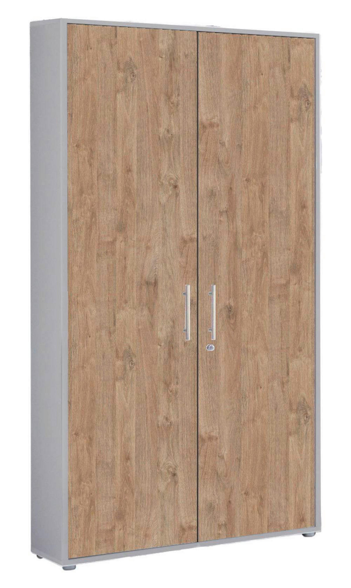 AKTENSCHRANK Grau, Eichefarben  - Eichefarben/Grau, MODERN, Holzwerkstoff (84,4/185,6/33cm) - MID.YOU