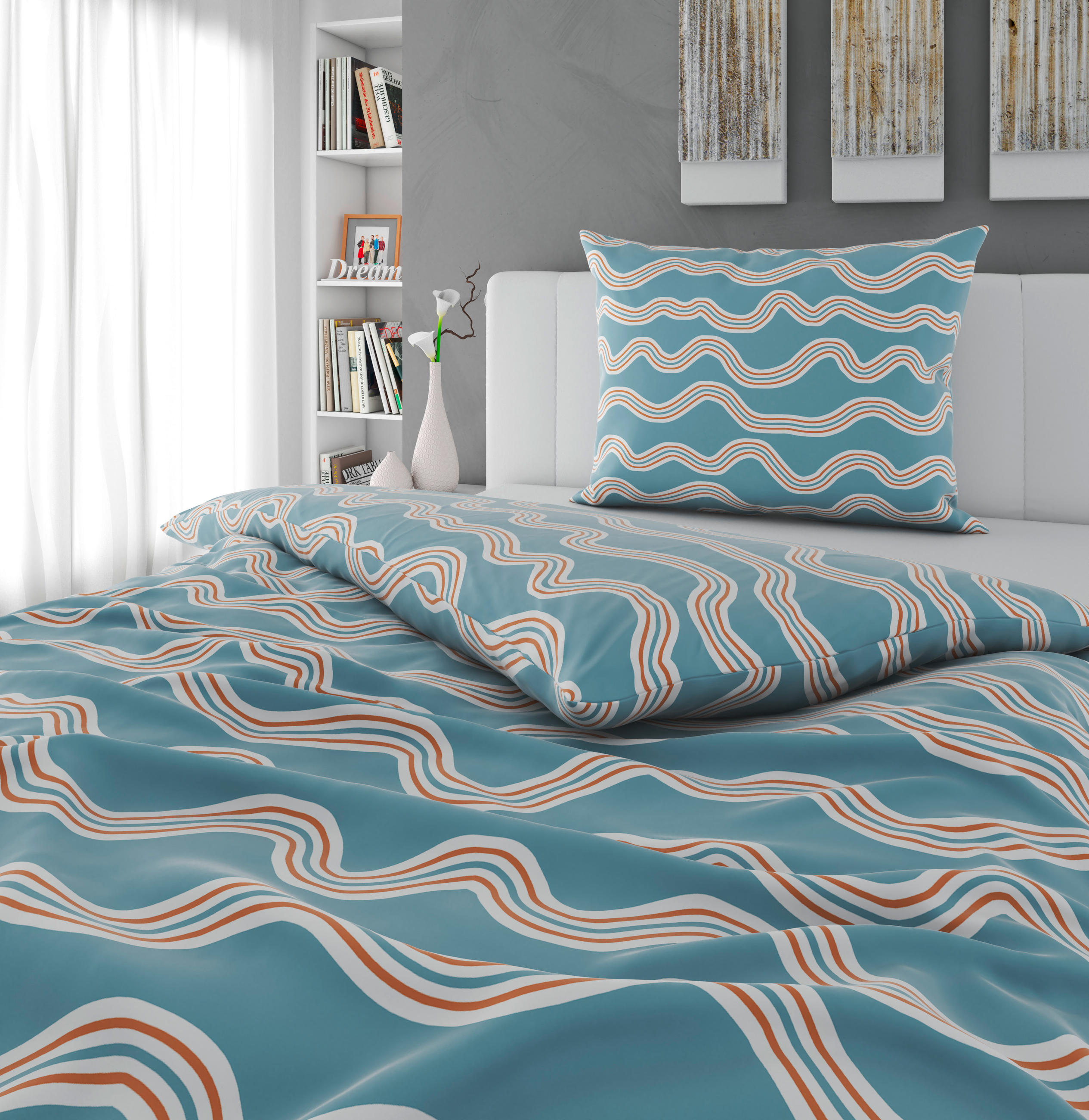 BETTWÄSCHE Satin 140/200 cm  - Hellblau, Textil (140/200cm) - Novel