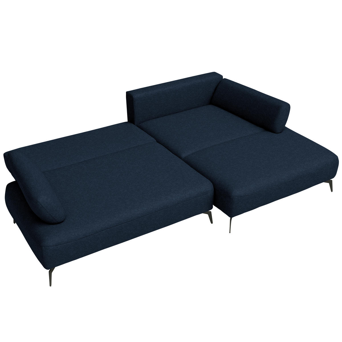 ECKSOFA COLORADO in Struktur Dunkelblau  - Schwarz/Dunkelblau, Design, Textil/Metall (284/186cm) - Lomoco