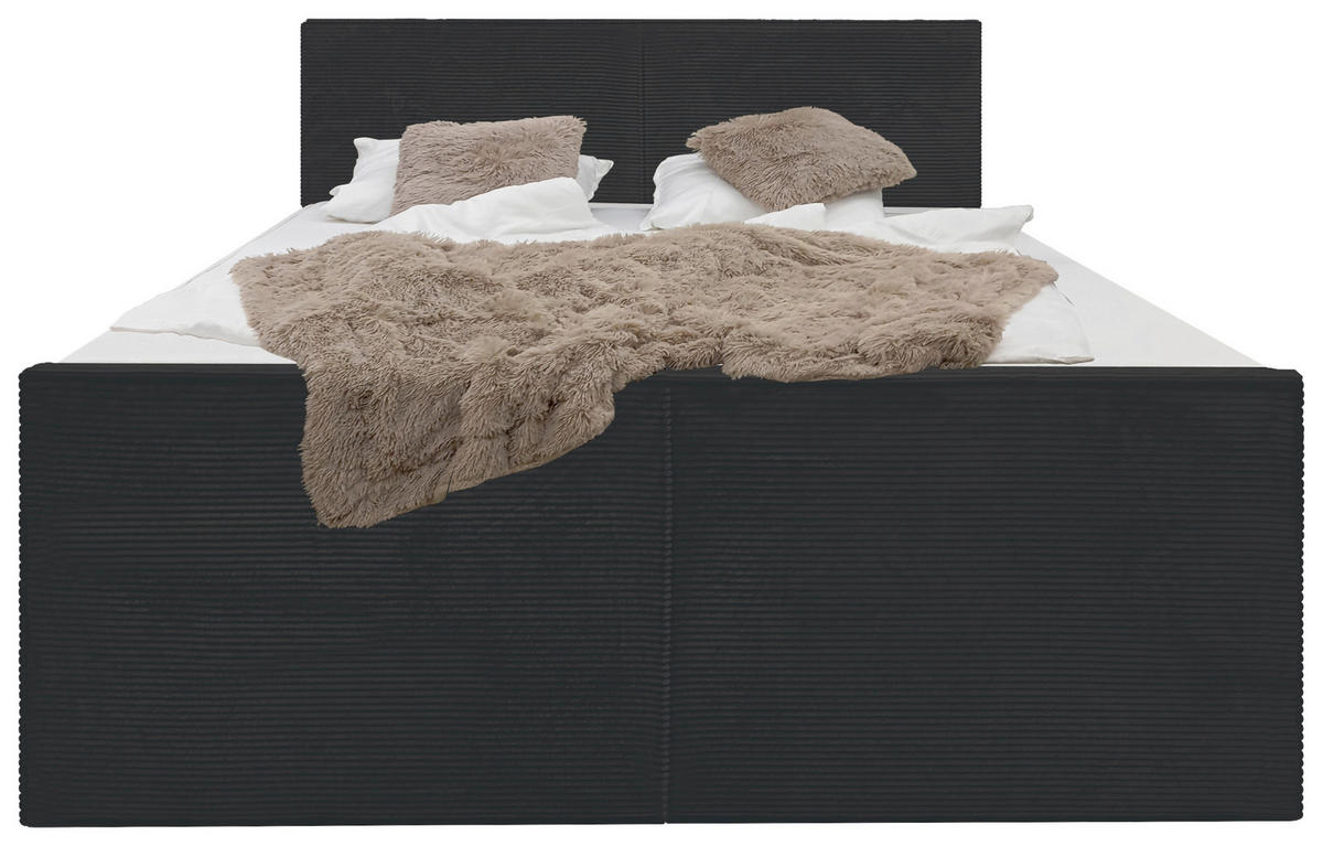 BOXSPRINGBETT 180/200 cm  in Schwarz  - Schwarz, MODERN, Textil (180/200cm) - Livetastic