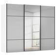 SCHWEBETÜRENSCHRANK 301/223/68 cm 3-türig Grau, Weiß  - Schwarz/Weiß, KONVENTIONELL, Glas/Holzwerkstoff (301/223/68cm) - Novel