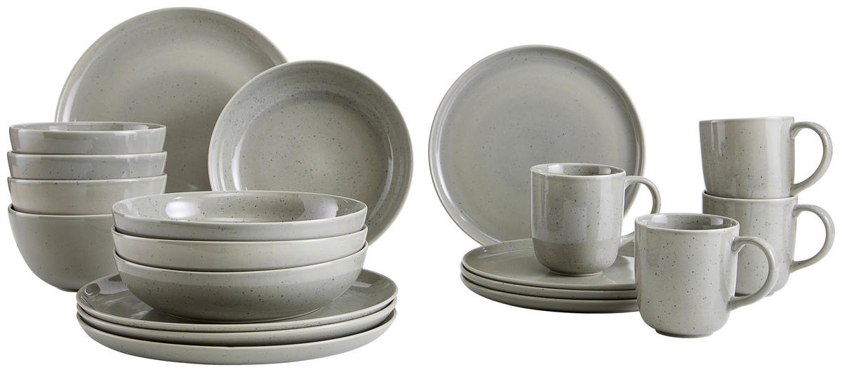 KOMBISERVICE Grau Stilo 20-teilig 4 Personen  - Grau, Trend, Keramik (29,5/32,5/29cm) - ASA