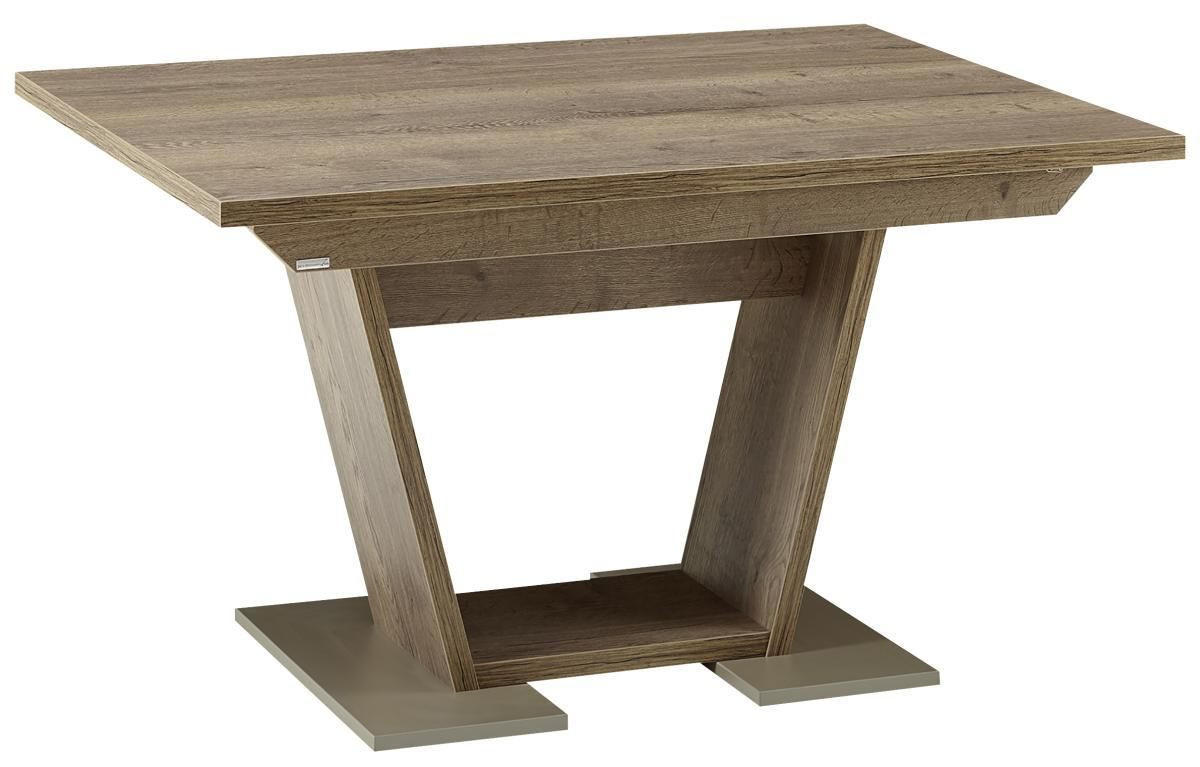 ESSTISCH in Holzwerkstoff 130/90/76 cm  - Edelstahlfarben/Eichefarben, KONVENTIONELL, Holzwerkstoff (130/90/76cm) - Venda