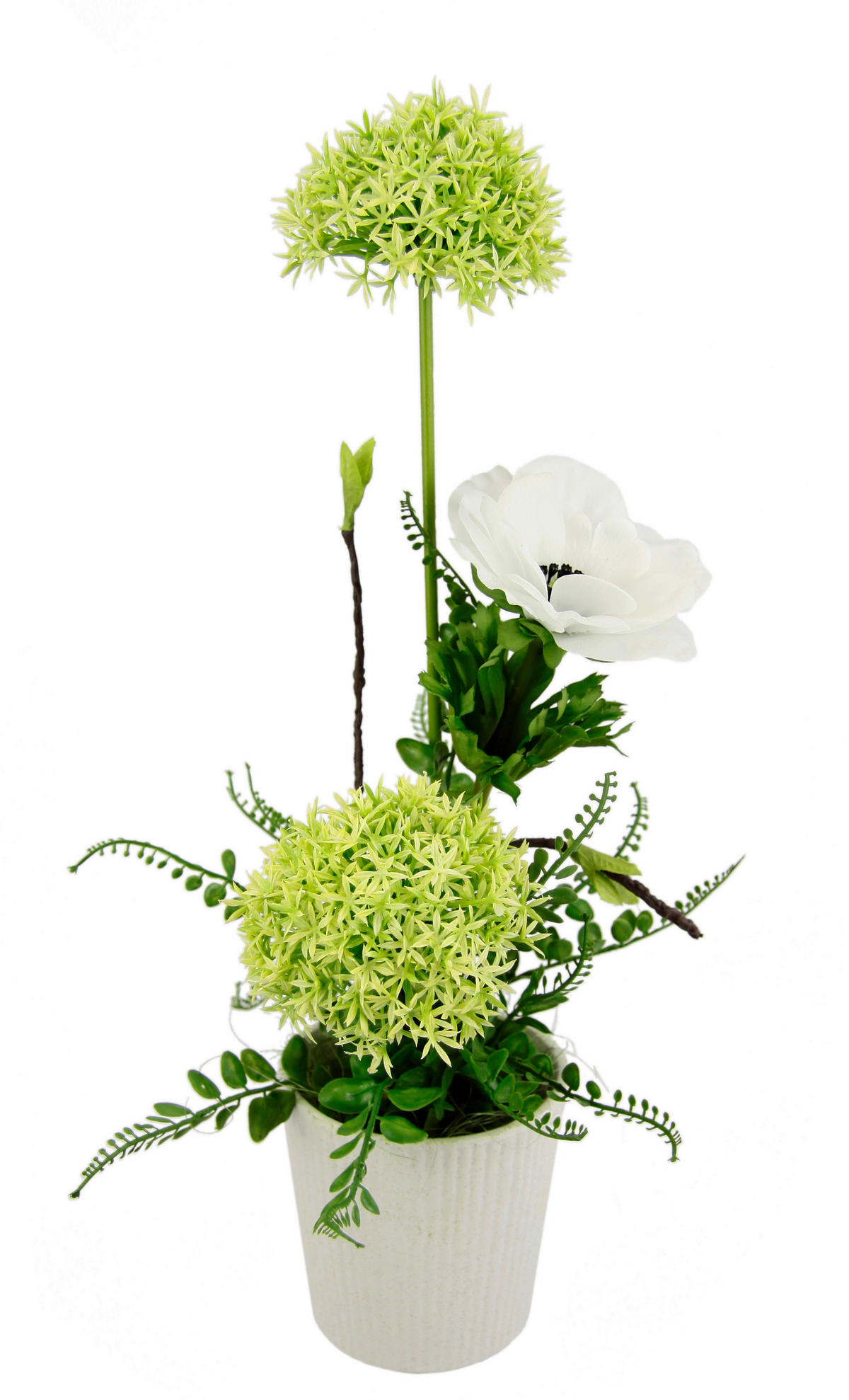 KUNSTBLUME  - Weiß/Grün, Basics, Kunststoff/Textil (18/48cm)