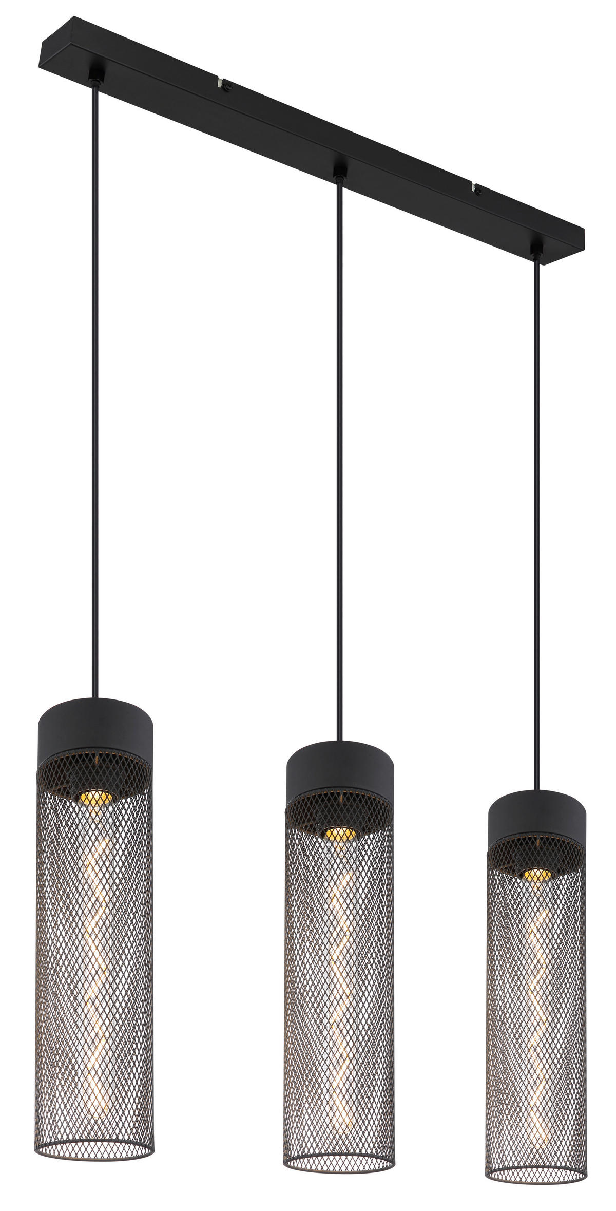 HÄNGELEUCHTE 60/9,5/120 cm   - Schwarz, Design, Metall (60/9,5/120cm) - Globo