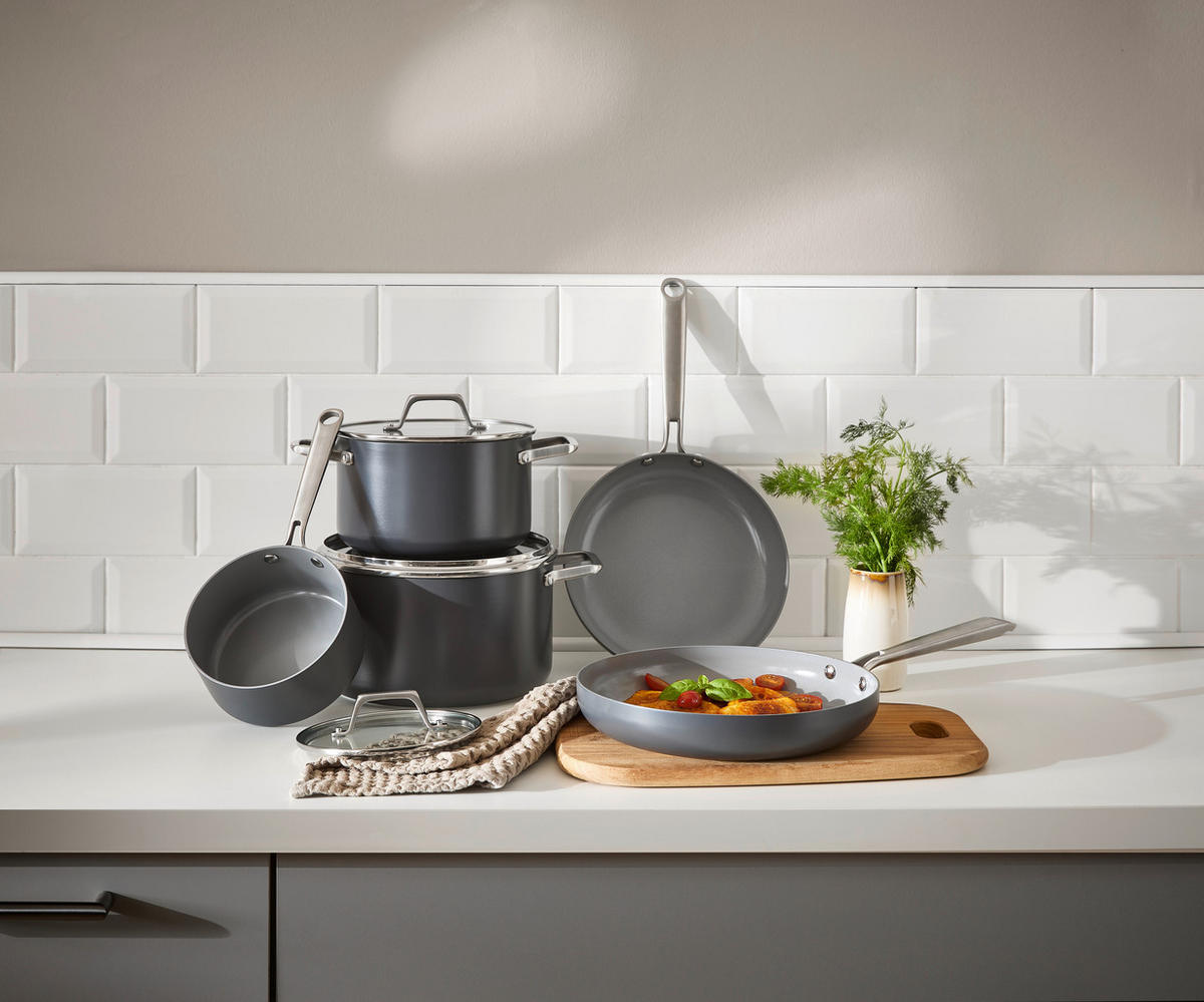 Set De Oale 5 piese  - transparent/gri, Basics, sticlă/metal - Homeware Profession.