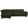 ECKSOFA in Chenille Olivgrün  - Eichefarben/Olivgrün, Modern, Holz/Textil (212/287cm) - Valnatura