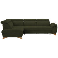 ECKSOFA in Chenille Olivgrün  - Eichefarben/Olivgrün, Modern, Holz/Textil (212/287cm) - Valnatura