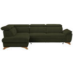 ECKSOFA in Chenille Olivgrün  - Eichefarben/Olivgrün, MODERN, Holz/Textil (212/287cm) - Valnatura