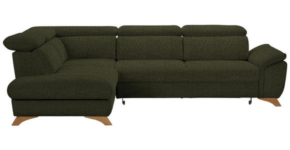 ECKSOFA in Chenille Olivgrün  - Eichefarben/Olivgrün, MODERN, Holz/Textil (212/287cm) - Valnatura