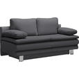 SCHLAFSOFA in Flachgewebe Grau  - Chromfarben/Grau, Design, Textil/Metall (194/96/86cm) - Novel