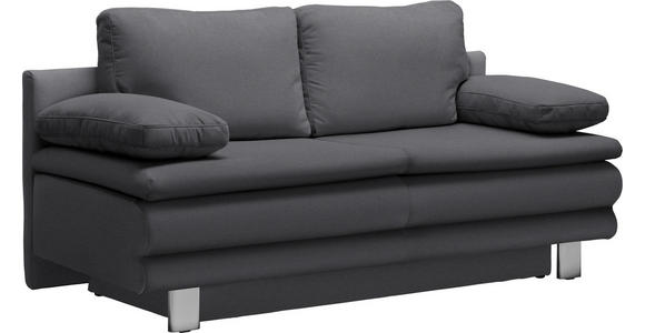 SCHLAFSOFA in Flachgewebe Grau - Chromfarben/Grau, Design, Textil/Metall (194/96/86cm) - Novel