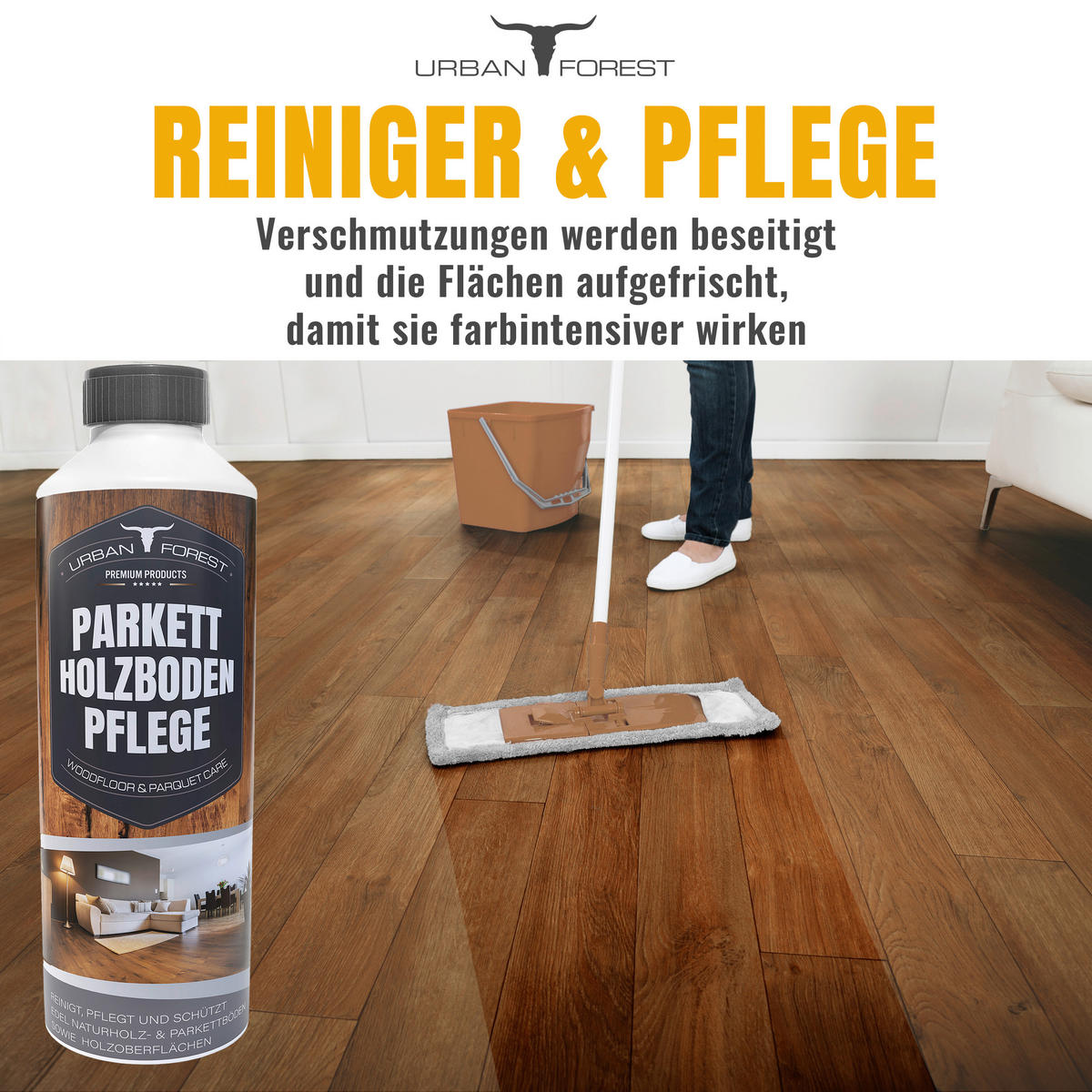 HOLZBODENPFLEGE  - Basics, Kunststoff (500ml) - Urban Forest
