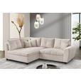 ECKSOFA  in Plüsch Creme  - Creme/Schwarz, KONVENTIONELL, Kunststoff/Textil (175/249cm) - Carryhome