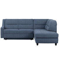 ECKSOFA in Chenille Blau  226/208 cm  - Blau/Schwarz, KONVENTIONELL, Textil (226/208cm) - Sedda