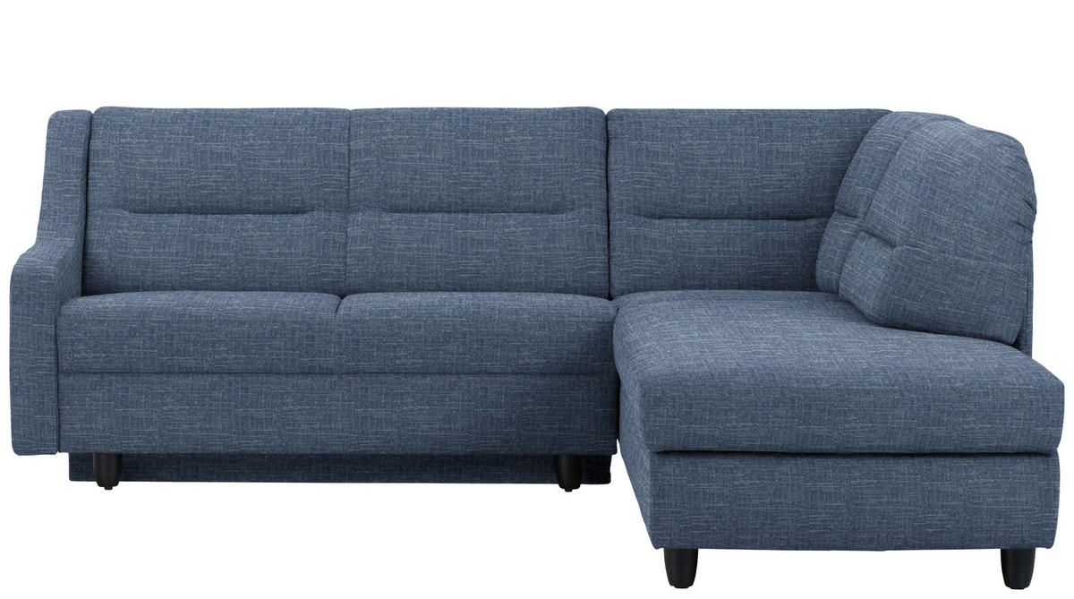 ECKSOFA in Chenille Blau  226/208 cm  - Blau/Schwarz, KONVENTIONELL, Textil (226/208cm) - Sedda