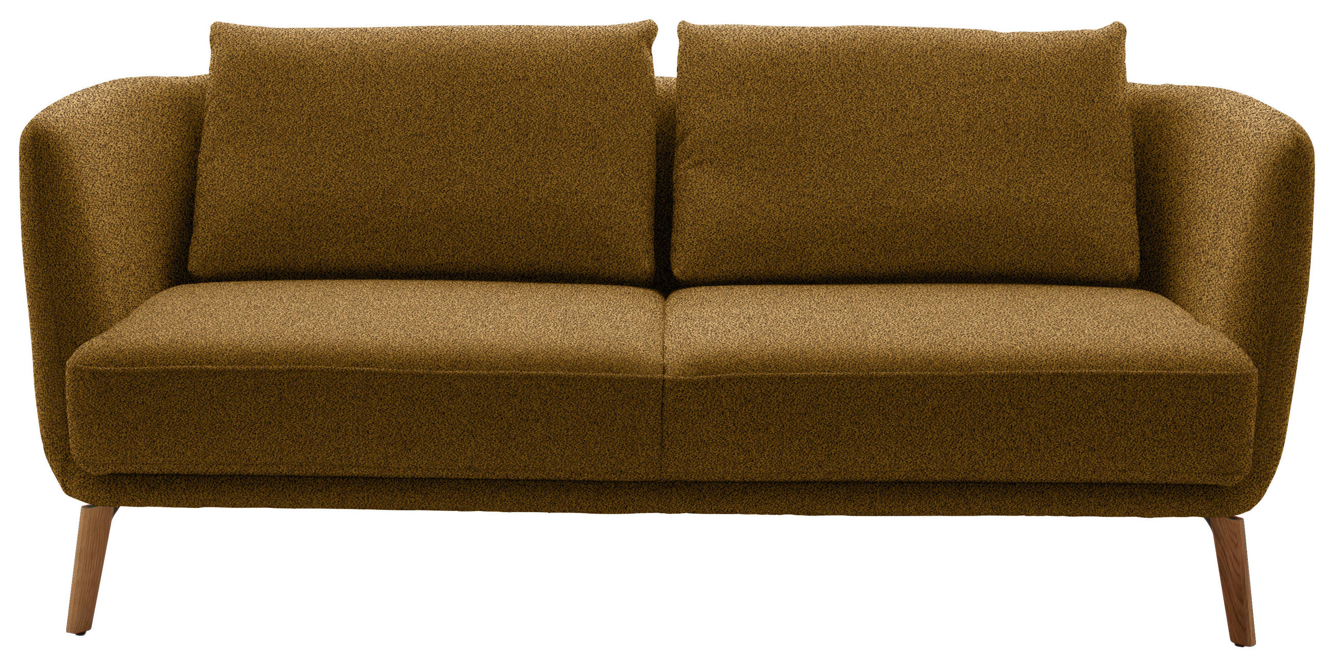 2,5-SITZER  in Flachgewebe Senfgelb  - Eichefarben/Senfgelb, Design, Holz/Textil (190/71/91cm) - Schöner Wohnen