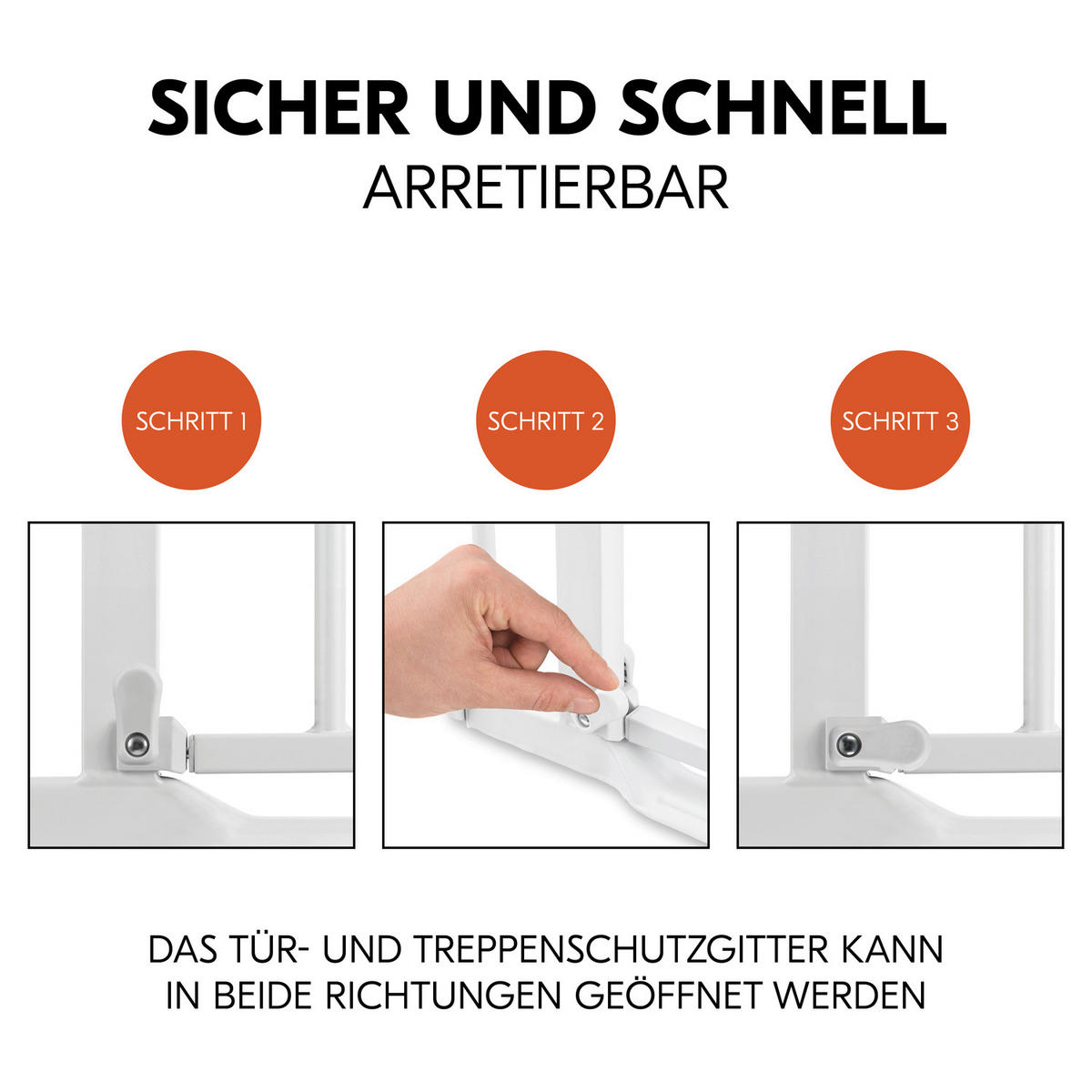 TÜRSCHUTZGITTER 75/77 cm  - Weiß, Basics, Kunststoff/Metall (75/77cm) - Hauck