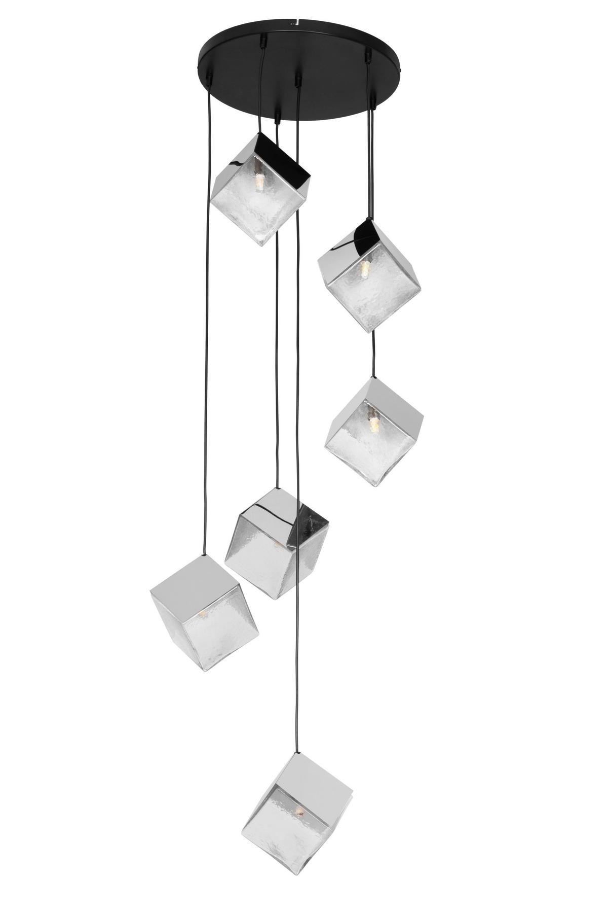 ZÁVESNÉ SVIETIDLO, 40/150 cm  - číra/chrómová, Design, kov/sklo (40/150cm) - Dieter Knoll