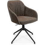 ARMLEHNSTUHL  in Aluminium Velours  - Schwarz/Braun, Design, Textil/Metall (58/81,5-84,5/60cm) - Johann Jakob