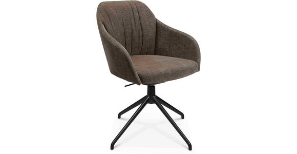 ARMLEHNSTUHL in Aluminium Velours - Schwarz/Braun, Design, Textil/Metall (58/81,5-84,5/60cm) - Johann Jakob