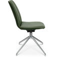 STUHL  in Aluminium Echtleder pigmentiert Metall, Leder  - Alufarben/Grün, Design, Leder/Metall (46/81,5-84,5/55cm) - Johann Jakob