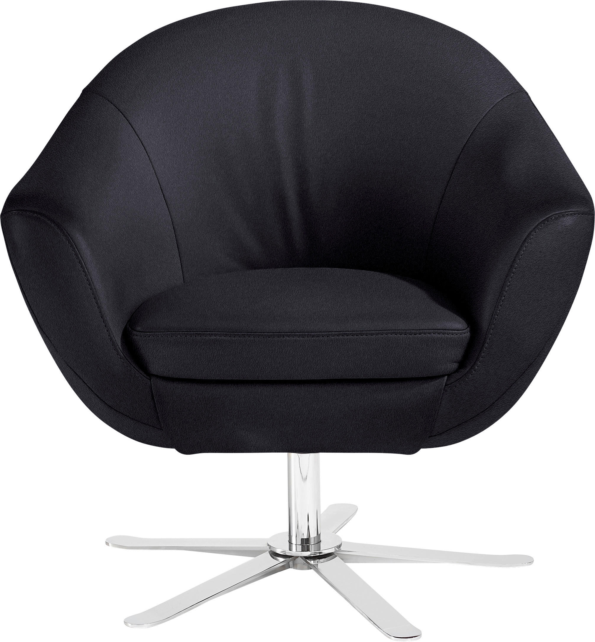 COCKTAILSESSEL - Chromfarben/Dunkelblau, Design, Leder/Metall (84/82/71cm) - Joop!