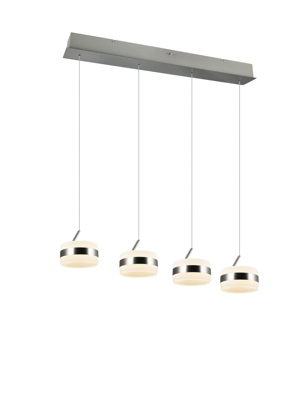 LED-HÄNGELEUCHTE 85/15,5/150 cm    - Weiss/Nickelfarben, Design, Kunststoff/Metall (85/15,5/150cm) - Trio Leuchten