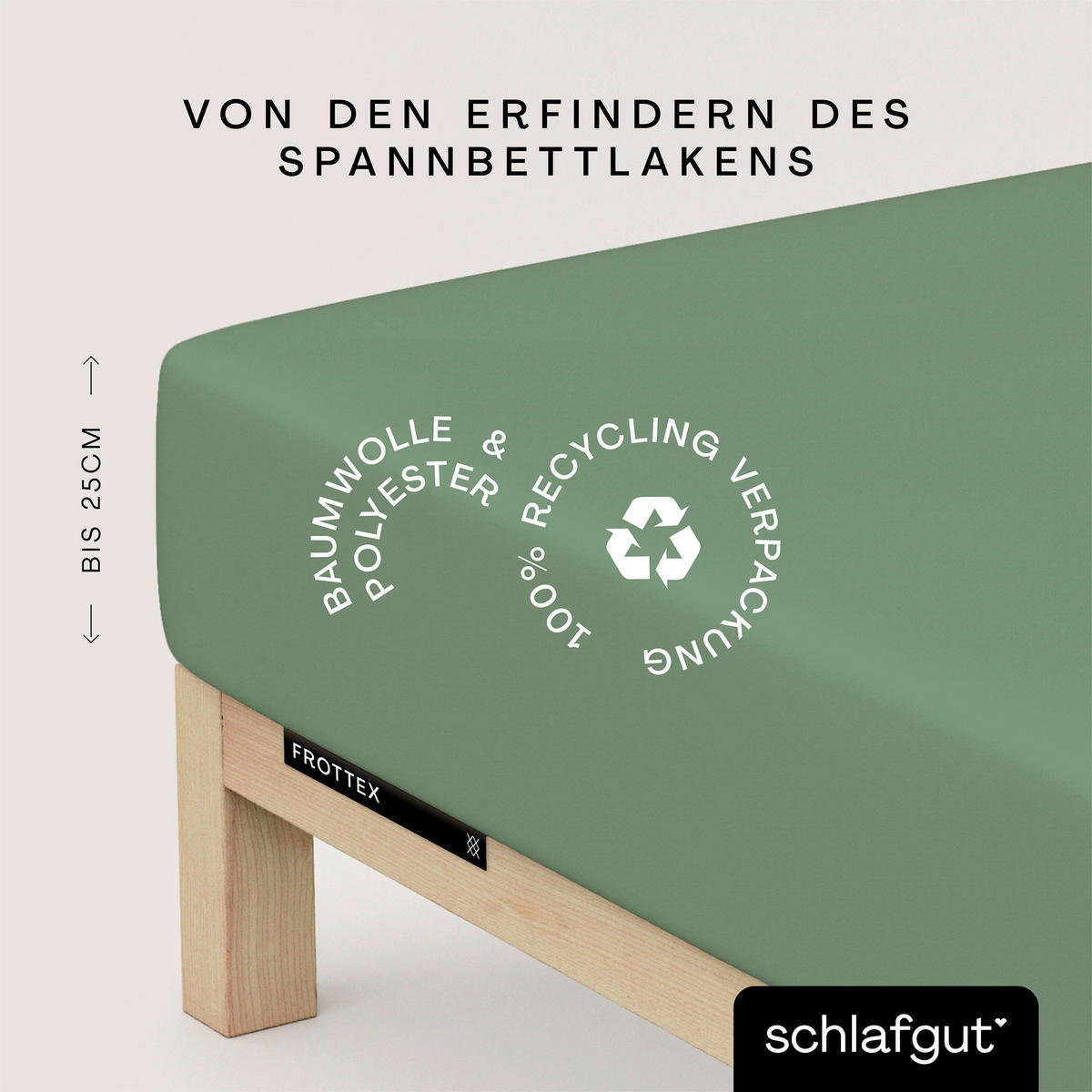 SPANNBETTTUCH FROTTEX Frottee  - Grün, Basics, Textil (200/200cm) - Schlafgut
