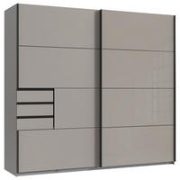 GARDEROB MED SKJUTDÖRRAR 225/208/64 cm 2-dörrar - sahara/grafitfärgad, Design, metall/trämaterial (225/208/64cm) - Carryhome
