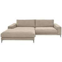ECKSOFA Ottomane links  Sandfarben Feincord  - Sandfarben/Schwarz, Design, Textil/Metall (207/293cm) - Dieter Knoll